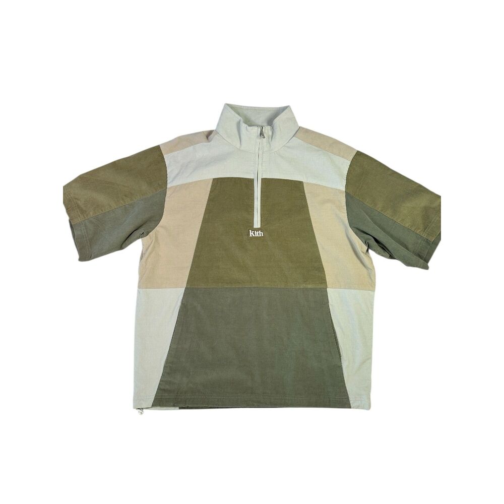 Kith Men M Baby Cord Retro Windshirt Flagstaff Colorblock Q-Zip Pullover Jacket